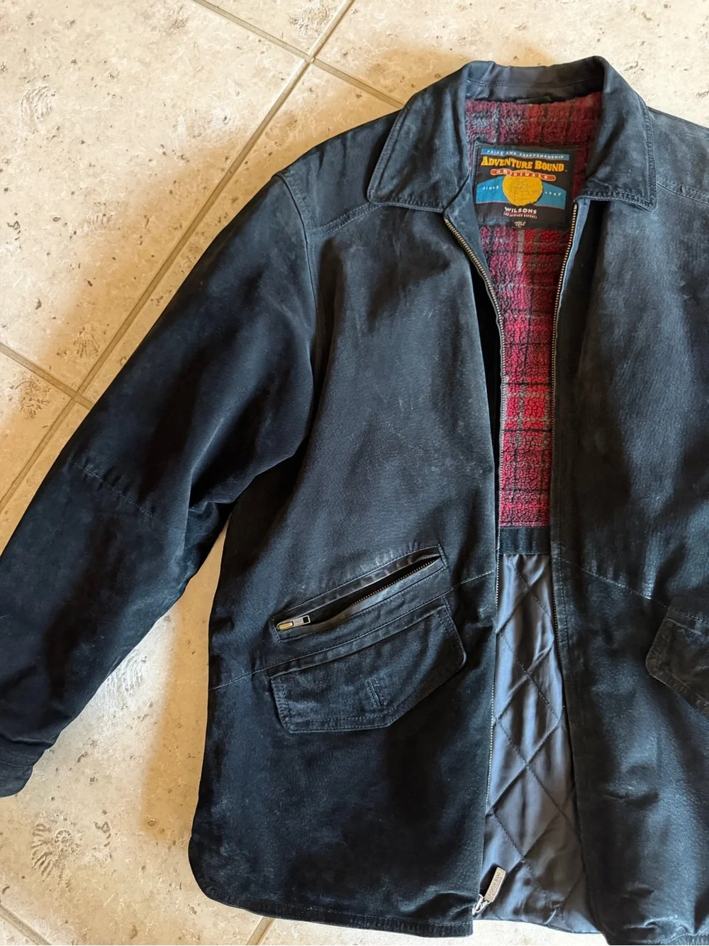 Leather Black Men’s Quilted-Lined Jacket